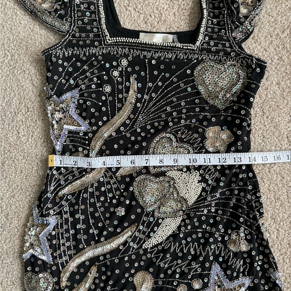 Loveshackfancy party embroidered sequence star mini Davis dress size small 4 - Picture 13 of 16